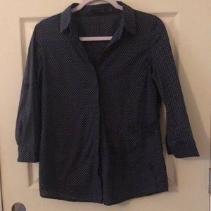 Navy button up with dots